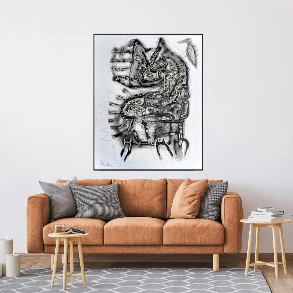 Canva print : "pecking bird"