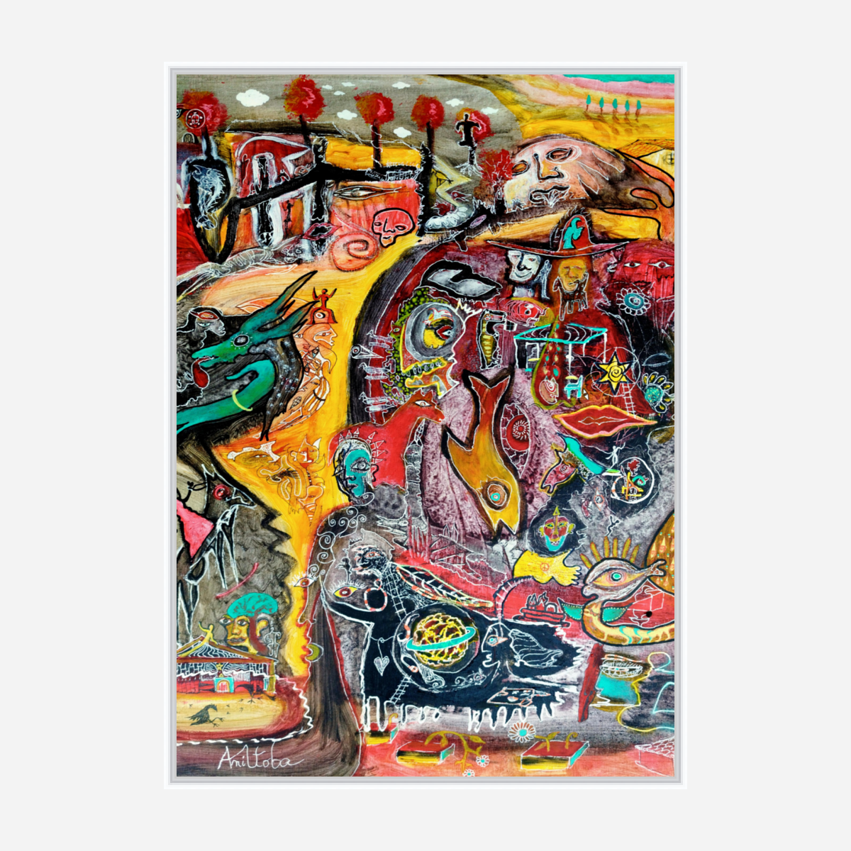 Canva print : "Gold blood fire"