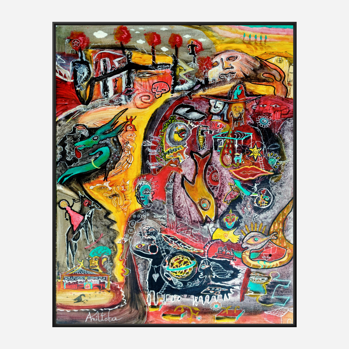 Canva print : "Gold blood fire"