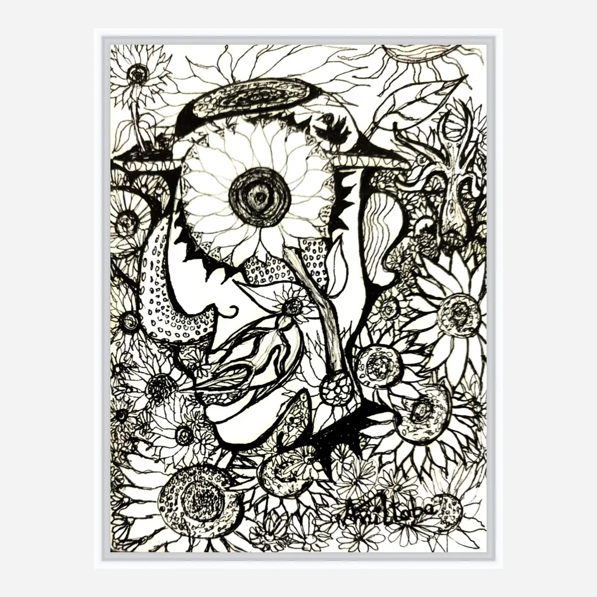 Canva print  : "The sunflower man"